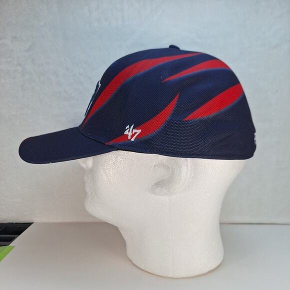New England Patriots NFL Team Apparel Stretch Fit Hat Cap '47 Blue Red OSFA - Picture 3 of 7